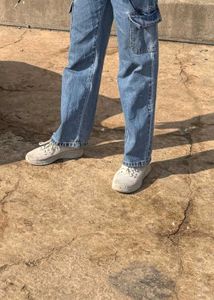 Blue Denim Cargo Pants