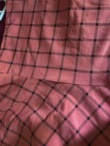 Chic Coral Grid Dress
