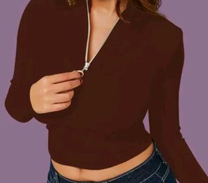 Chic Brown Crop Top