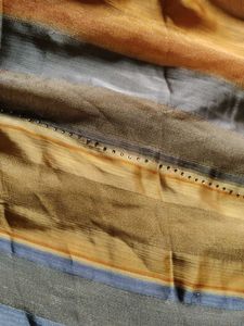 Multicolour Striped Saree With Blouse Piece