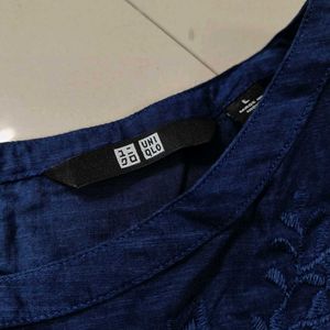 Blue Embroidered Top