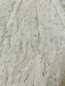 Elegant White Lace Peplum Top