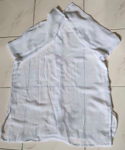 White Sheer Button-Up Shirt