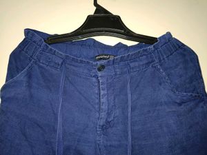 Cotton Blue Casual Pants