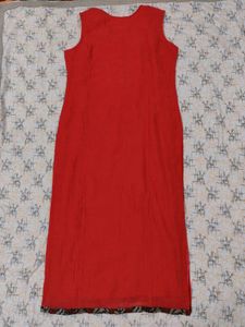New Red Bohemian Sleeveless Kurta
