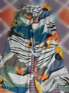 Colorful Printed Wide-Leg Pants