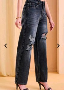 Ripped Wide Leg Jeans