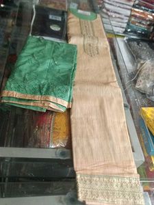 Elegant Beige & Green Salwar Kameez Suit