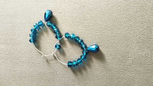 Blue Crystal Drop Earrings
