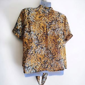 Imported Tiger Printed Top With Full Open Button