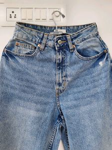 H&amp;M Ripped Baggy Flared Denim /EUR36 Or 26inch