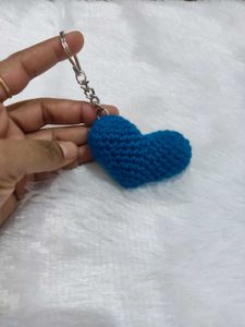 Crochet Heart Keychain