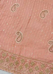 Peach Jarkan Hand Work Embroidery Suit