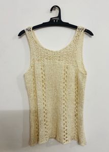 Knitted Vest Top - Cream Colour