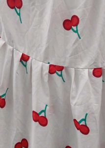 Cute Cherry Print Tiered Skirt