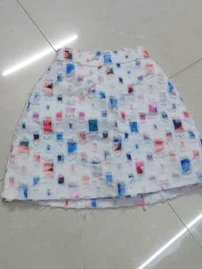Patterned Mini Skirt