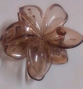 Chic Floral Hair Claw Clip - Brown