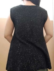 Zara Black Sequine Top