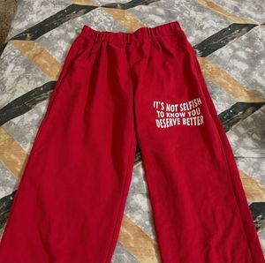 Red Graphic Print Lounge Pants