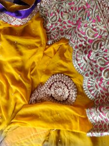 Pure Georgette Lace Work Saree