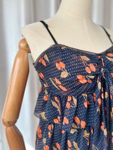 Tiered Cherry Print top