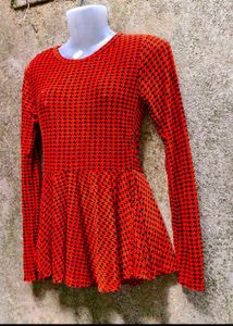 Red Houndstooth Mini Dress