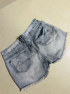Ripped Denim Shorts