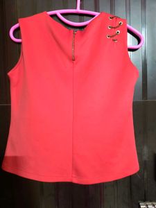 Coral Sleeveless Top