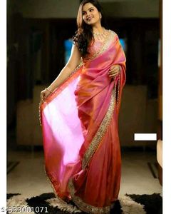 New Partywear Saree Attached With Blouse