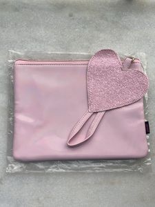 Holographic Heart Tassel Makeup Pouch