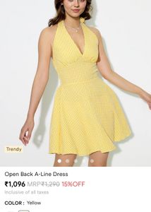 Yellow Gingham Halter Dress