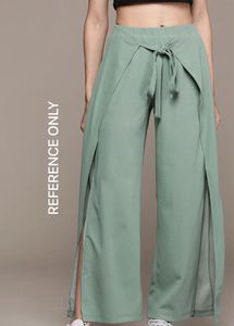 Sage Green Tie-Up Flowy Pants