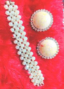 Handmade Jewellery Stone Beads Bracelet And Earrin