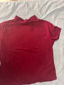 Maroon Mock Neck Top