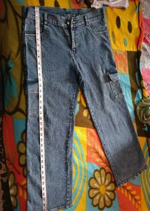 Blue Denim Cargo Pants