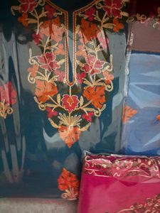 Embroidered Dress Material Set
