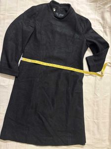 Winter Warm Black Midi Dress