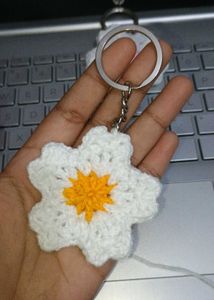 Cherry Blossom/Sakura Crochet Keychain