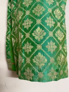 🆕 Emerald Green Brocade Kurti