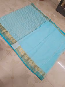 💙💠Blue Linen Cotton Saree @ 200💠💙