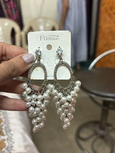 Yellow Chimes Ear Drop Pearl Tassles