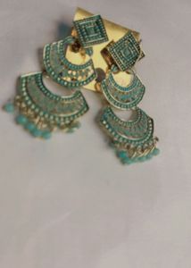 Teal Statement Earrings