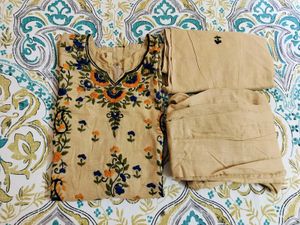 Hand Stitched Work Kurta Set