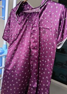 Purple Floral Pajama Set