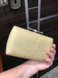 Silver Clutch Cum Sling Bag