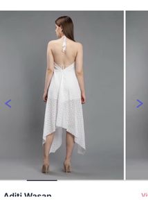 White Lace Beach High Low Halter Neck Maxi Dress