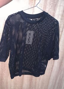 Black Mesh Top