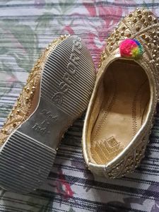 Gold Embellished Jutti Shoes
