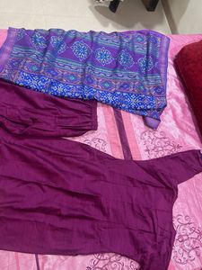 Purple Embroidered Kurta Set