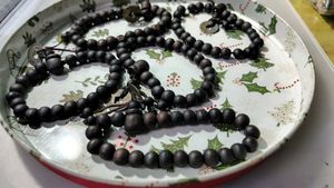 Set of 5 Black Wooden Beaded Bracelets